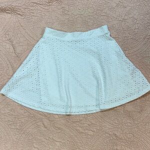 Altar'd State White Eyelet Mini Skater Skirt